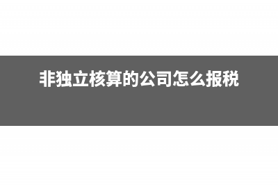 非獨(dú)立核算的公司要網(wǎng)上報(bào)稅么？(非獨(dú)立核算的公司怎么報(bào)稅)