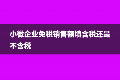 小微企業(yè)免稅銷售額怎么填？(小微企業(yè)免稅銷售額填含稅還是不含稅)