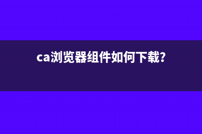 ca瀏覽器組件如何下載？