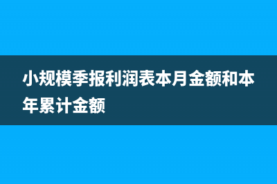 小規(guī)模季報利潤表本月金額填啥(小規(guī)模季報利潤表本月金額和本年累計金額)