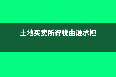 土地買賣所得稅怎么處理(土地買賣所得稅由誰承擔(dān))