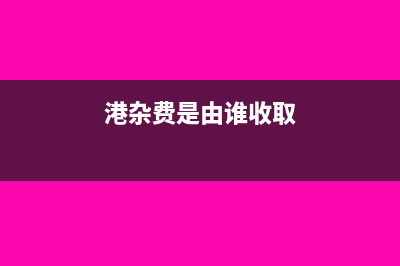 港雜費計入什么科目(港雜費是由誰收取)