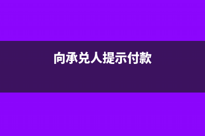 支付承兌找零未收到怎么做憑證(向承兌人提示付款)