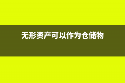 無形資產(chǎn)可以作為長投嗎(無形資產(chǎn)可以作為倉儲物)