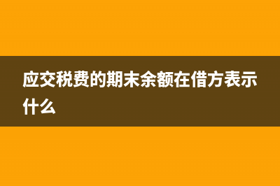 應(yīng)交稅費(fèi)的期末余額如何填列?(應(yīng)交稅費(fèi)的期末余額在借方表示什么)