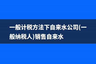 一般計(jì)稅方法下差額納稅甲公司賬務(wù)處理是？(一般計(jì)稅方法下自來水公司(一般納稅人)銷售自來水)