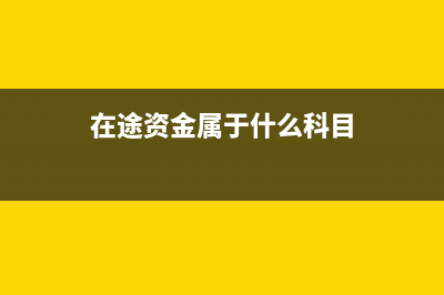 在途款屬于財政總預(yù)算中的什么賬戶？(在途資金屬于什么科目)