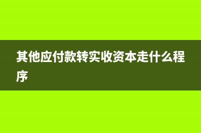 其他應(yīng)付款轉(zhuǎn)實收資本如何處理？(其他應(yīng)付款轉(zhuǎn)實收資本走什么程序)