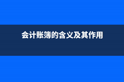 會(huì)計(jì)賬簿的設(shè)置(會(huì)計(jì)賬簿的設(shè)置與登記)