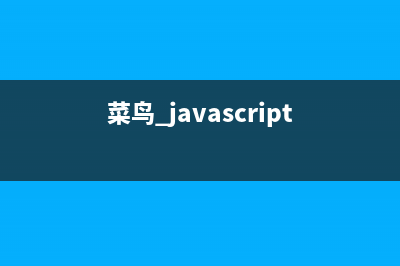 菜鳥javascript基礎資料整理2(js菜鳥編程)