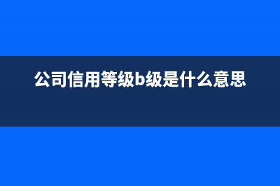 公司信用等級b級什么意思？ (公司信用等級b級是什么意思)