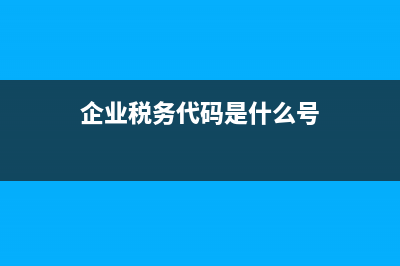 企業(yè)的稅務(wù)代碼查詢(企業(yè)納稅編碼查詢) (企業(yè)稅務(wù)代碼是什么號(hào))