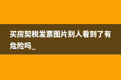 買房契稅發(fā)票圖片別人看到了有危險嗎 