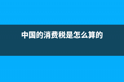 中國的消費稅是多少？ (中國的消費稅是怎么算的)