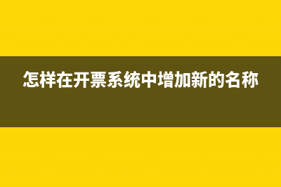 怎樣在開票系統(tǒng)里面查詢開票額度？ (怎樣在開票系統(tǒng)中增加新的名稱)