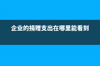 企業(yè)的捐贈(zèng)支出包括哪些內(nèi)容？ (企業(yè)的捐贈(zèng)支出在哪里能看到)